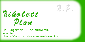 nikolett plon business card